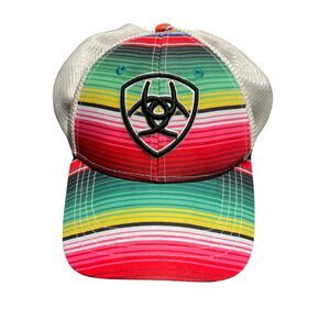 Ariat Aztec Snapback Mesh Cap – Striped Rainbow Multicolored